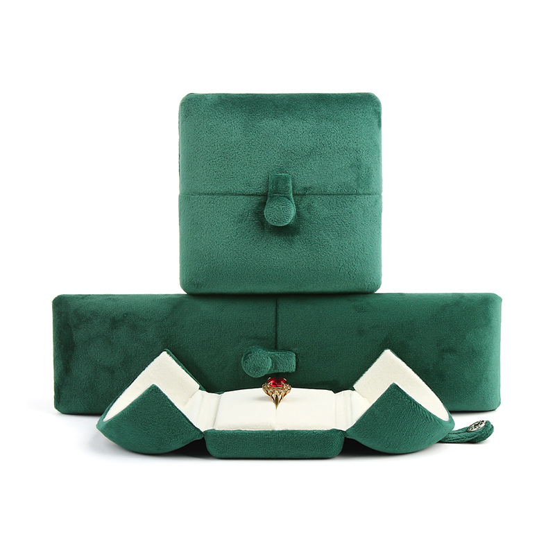 Wholesale Vintage Premium Velvet Jewelry Necklace Ring Bracelet Storage Organizer Display Box Set with Custom Logo