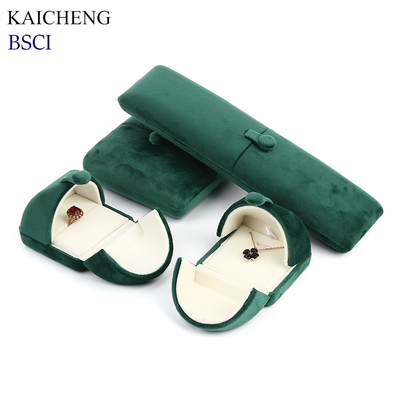 Wholesale Vintage Premium Velvet Jewelry Necklace Ring Bracelet Storage Organizer Display Box Set with Custom Logo