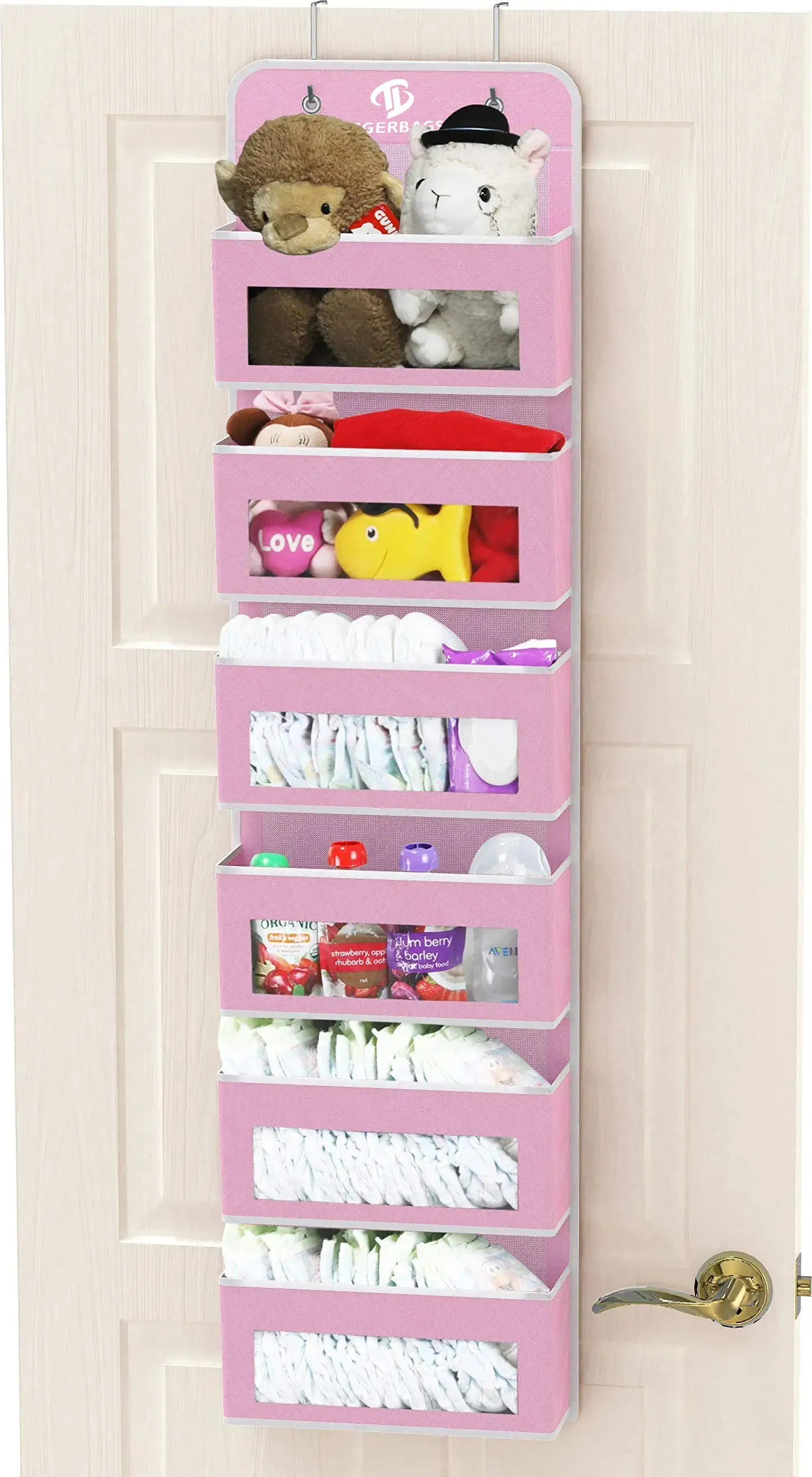 Customizable Door/Wall Mount Houseware 6 Clear Window Pocket Organizer