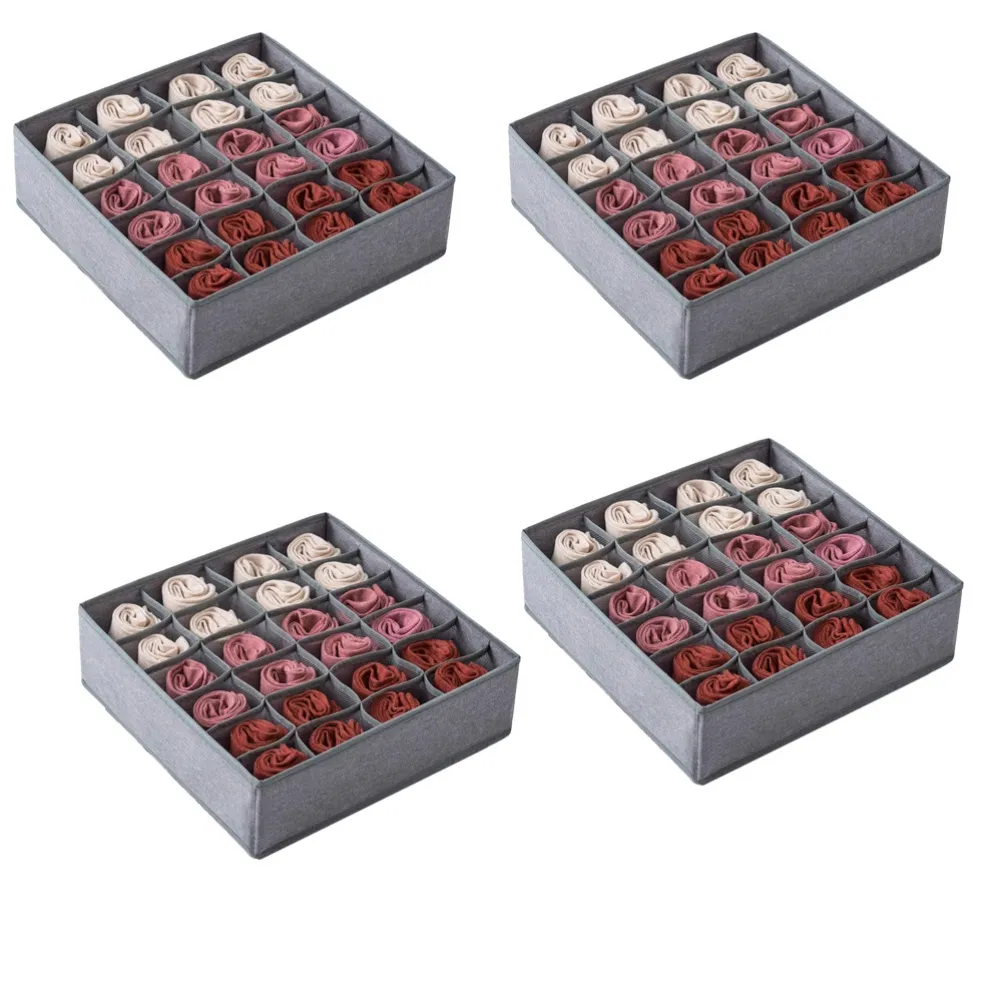 Multipurpose Simple Underwear Drawer Organizer Divider with 24 Grids for Apartment