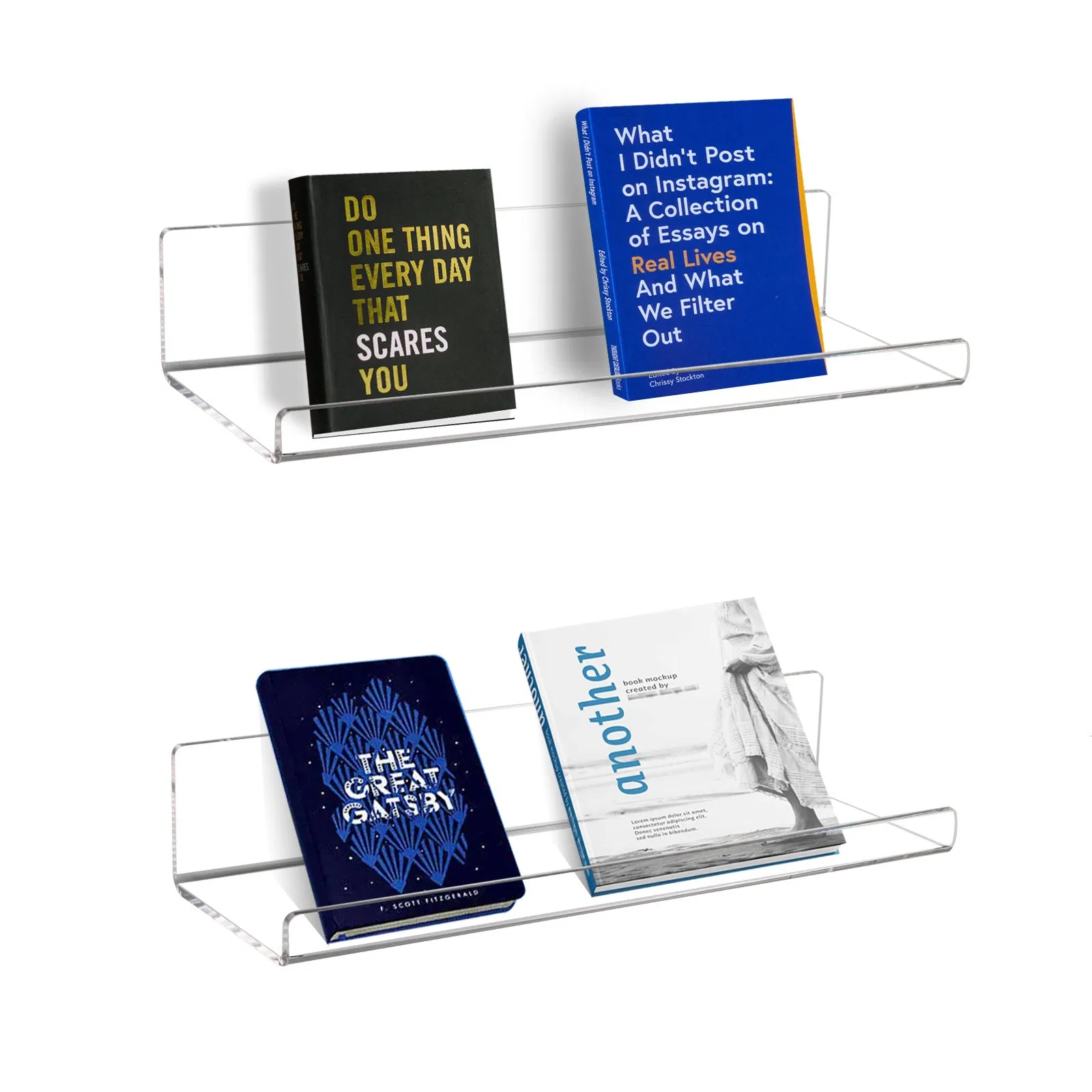 Clear Acrylic Floating Shelf for Bathroom and Home Decor