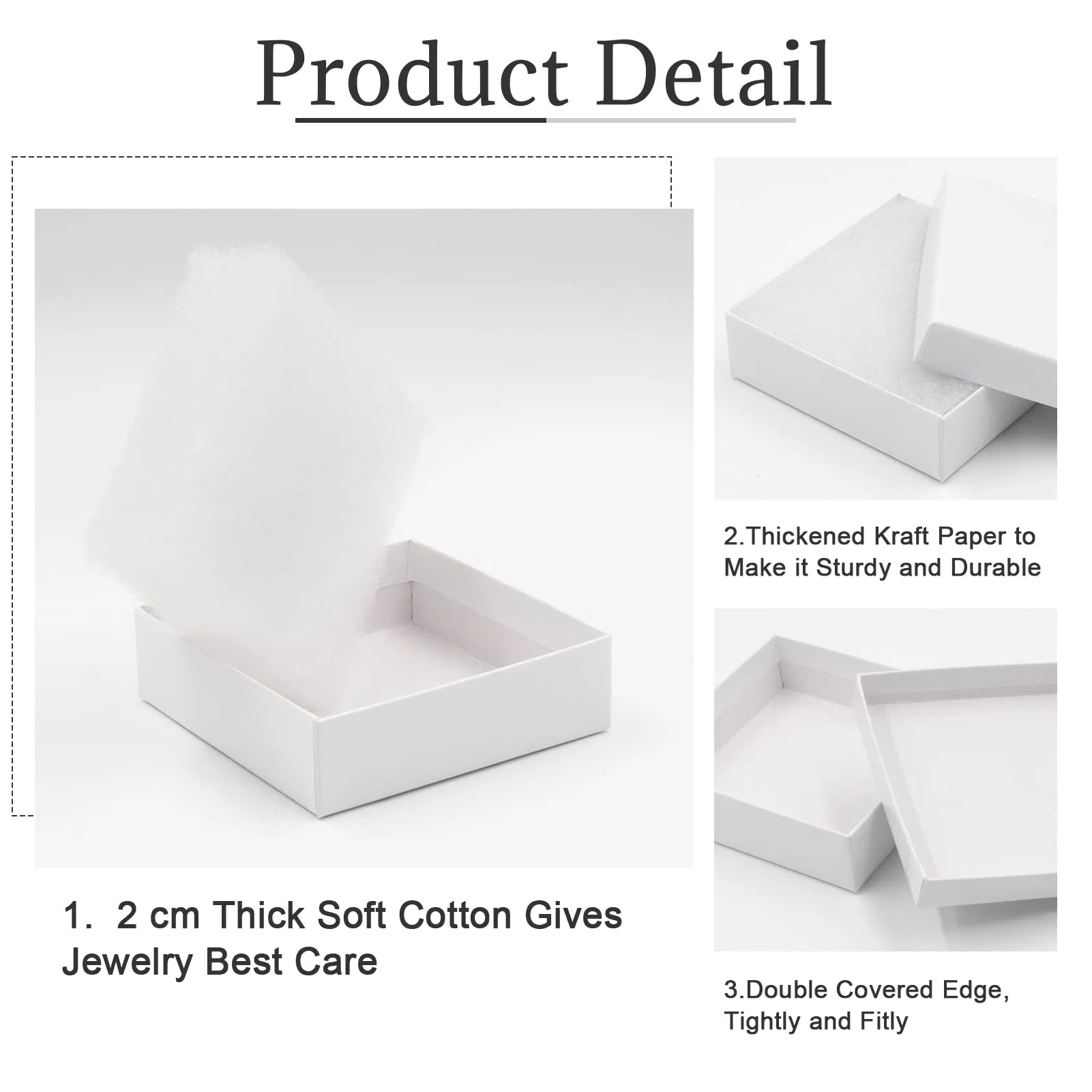 White Cardboard Jewelry Gift Boxes Ideal for Necklaces, Rings, Bracelets &amp; Earrings