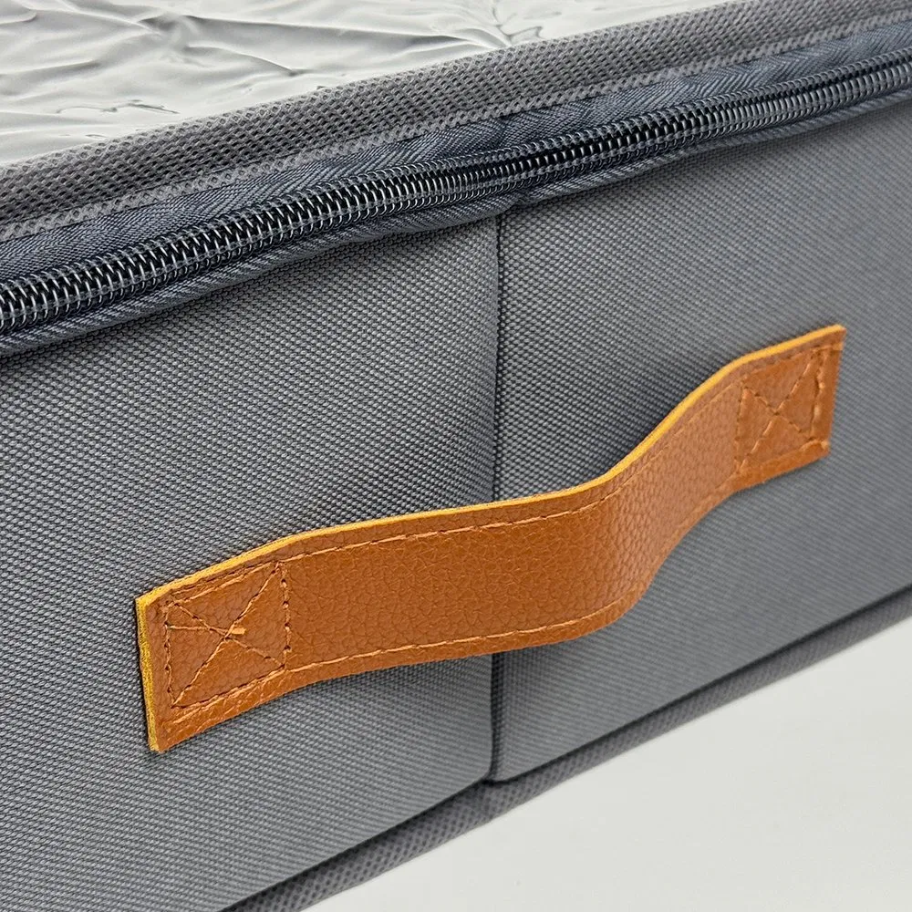 Canvas Under Bed Storage Containers with Label Holder for Clothes Organization