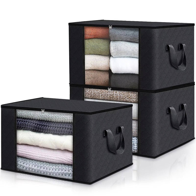 Soft Durable Material with Reinforced Seams &amp; Double Handles Foldable Under Bed Storage Containers