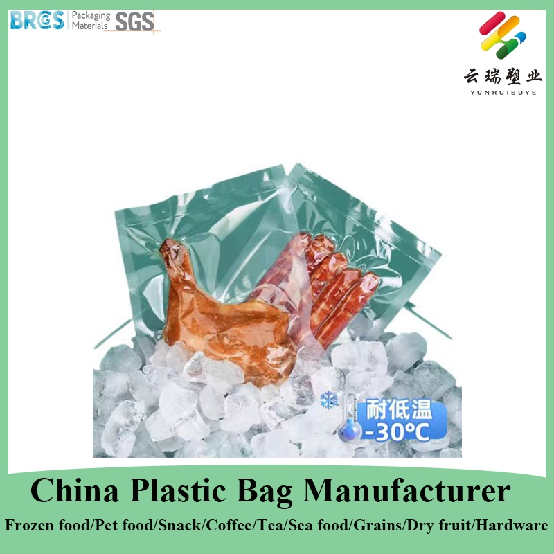 China Plastic Food Packaging Manufacturer Nylon Transparent Resealable Sous Vide Laminated Seafood Meat Frozen Fresh Food Vacuum Seal Sealer Storage Bag
