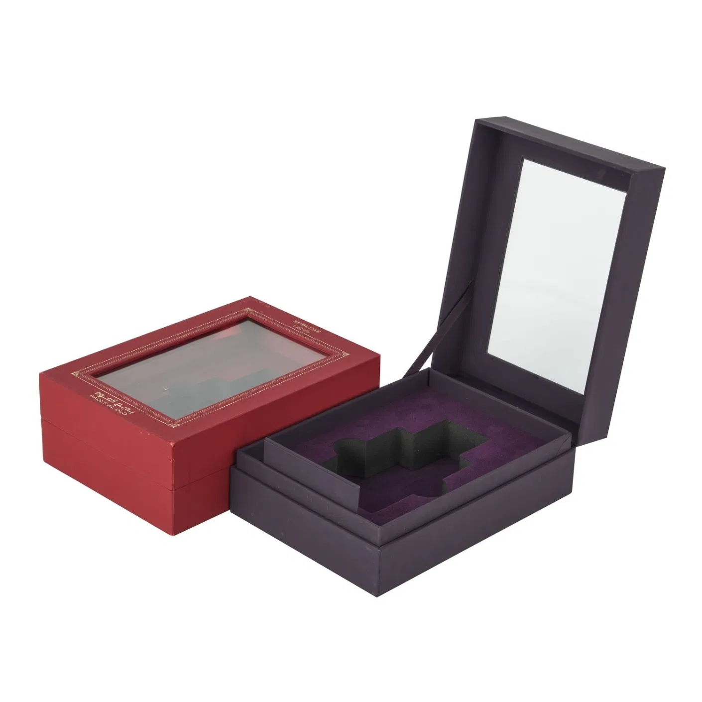 Printed Logo Factory Price Custom Brand Luxury Packaging PVC Window Jewelry Perfume Advanced Exquisite Bottle Perfume Box with Gift Rigid Box