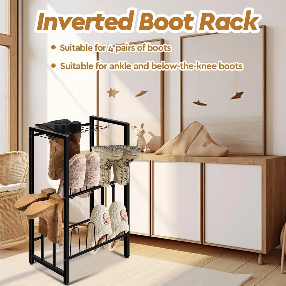 Free-Standing Boot and Shoe Organizer for Entryway, Hallway, Doorway, Bedroom, Patio, and Outdoor