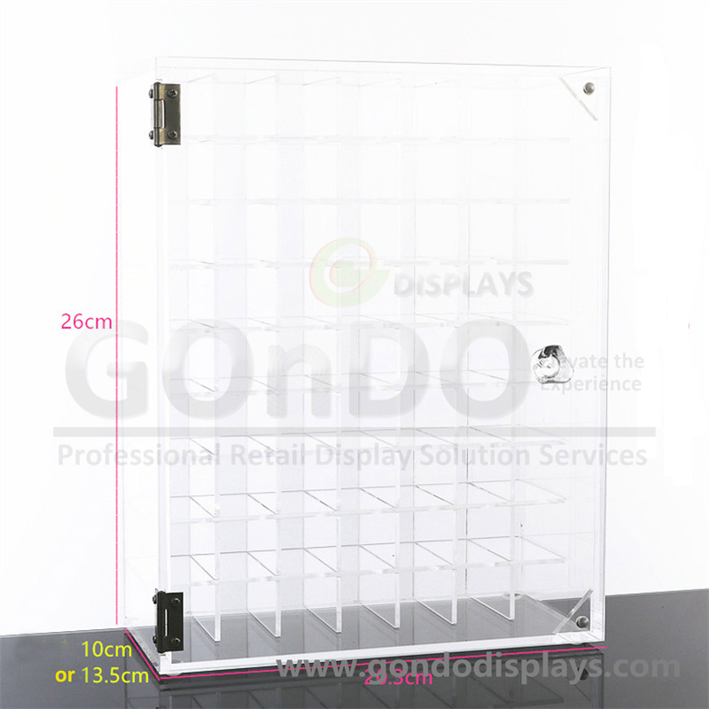 Large Transparent Desktop 63 Multi-Compartment Cosmetics Acrylic Lipstick Makeup Organizer with Dustproof Hinge Door