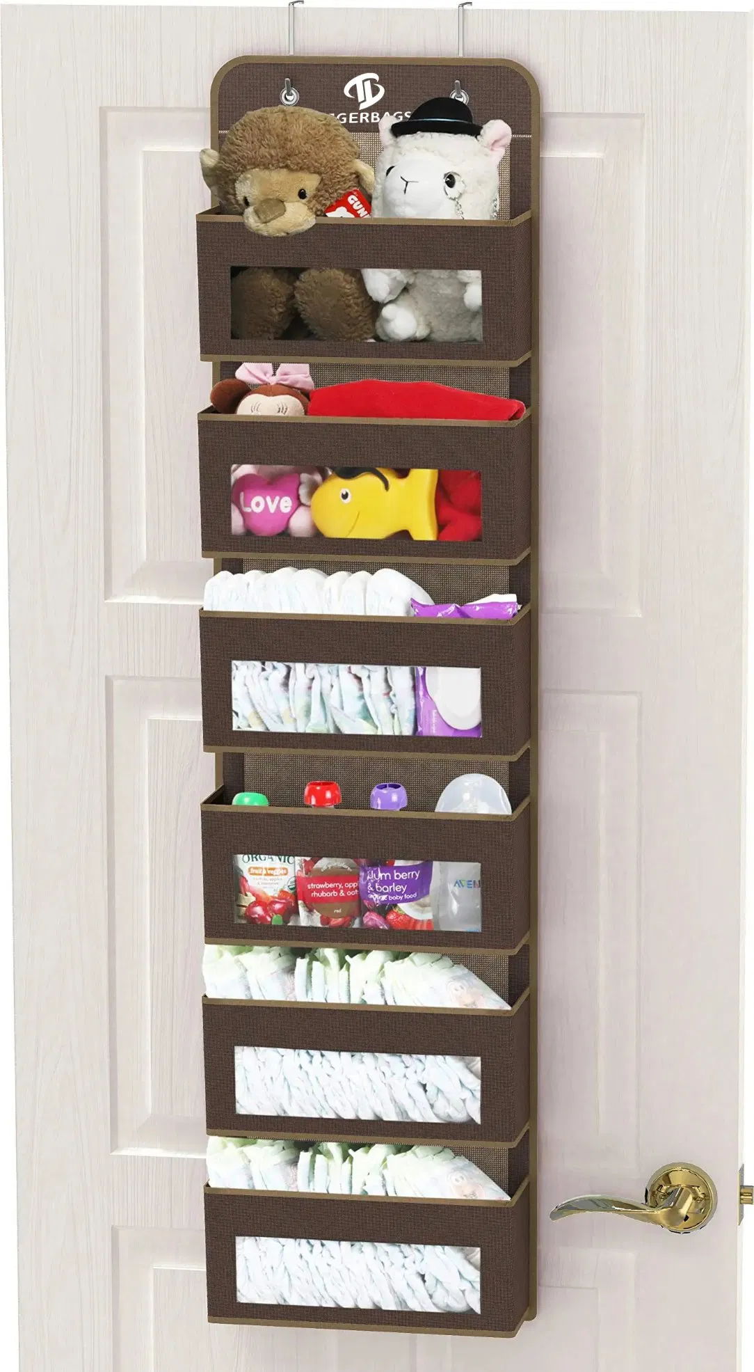 Customizable Door/Wall Mount Houseware 6 Clear Window Pocket Organizer