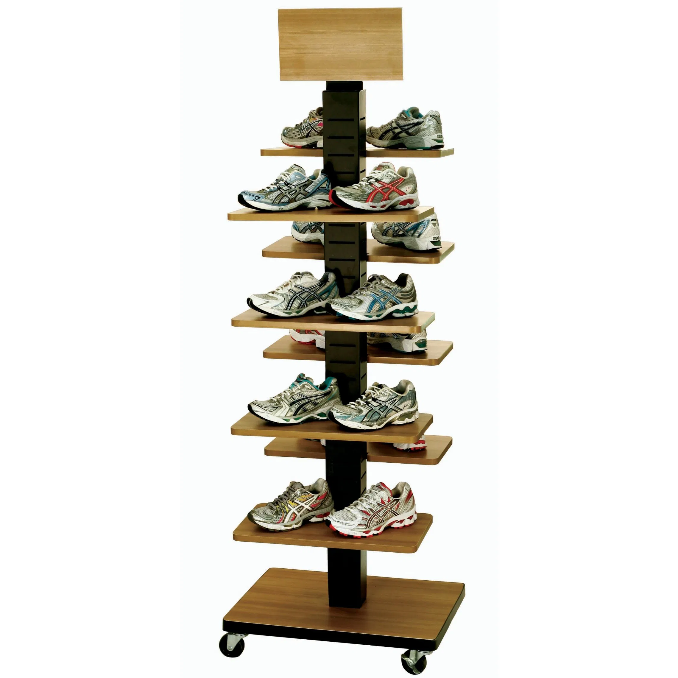 Stylish Wooden Floor Standing Display Rack for Baseball Hats