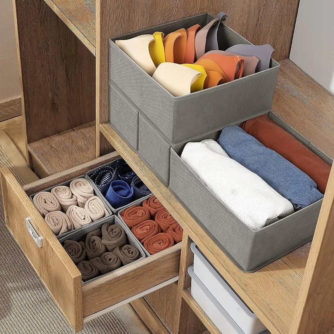Foldable Closet Storage Dresser Drawer Dividers for Clothes