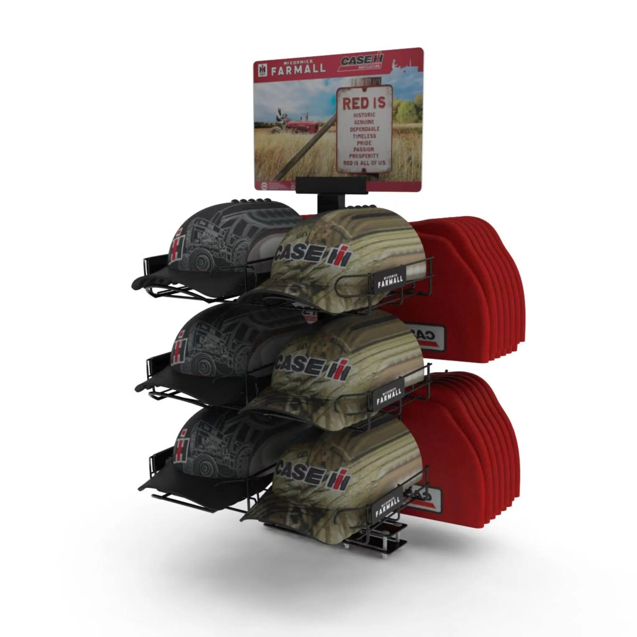 Customized Supermarket Metal Rotating Floor Hat Cap Beanie Display Shelf Stand Rack