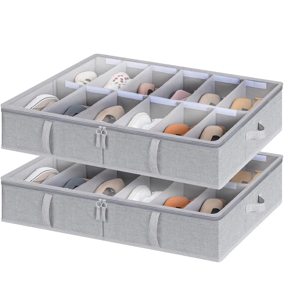 Under Bed Storage Containers with Wheels Clear Lids with Handles Space Saving