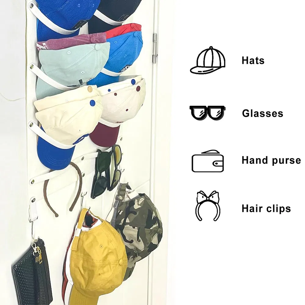 Over The Door Multiple Caps Display Storage Racks, Holder Organizer for Sports