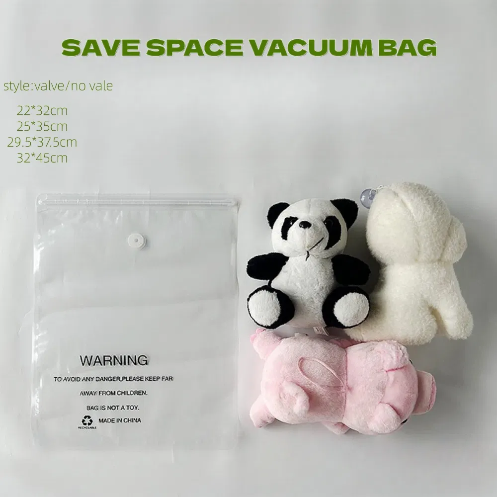 Customed Eco-Friendly Printing Warning Vacuum Plastic Clothes Packaging Storage Bag Space Saving Compression Storage Bags Reusable Bags for Clothes Travel