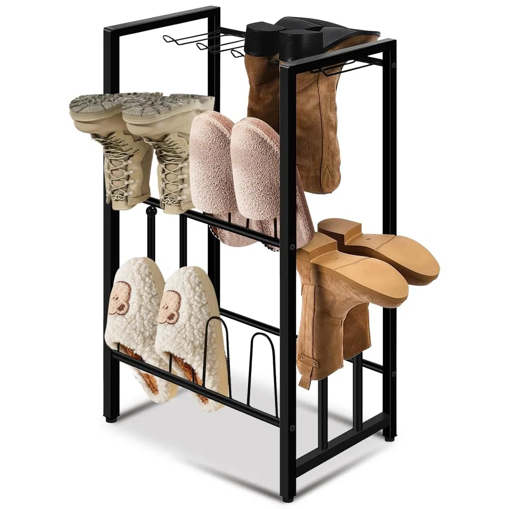 Free-Standing Boot and Shoe Organizer for Entryway, Hallway, Doorway, Bedroom, Patio, and Outdoor
