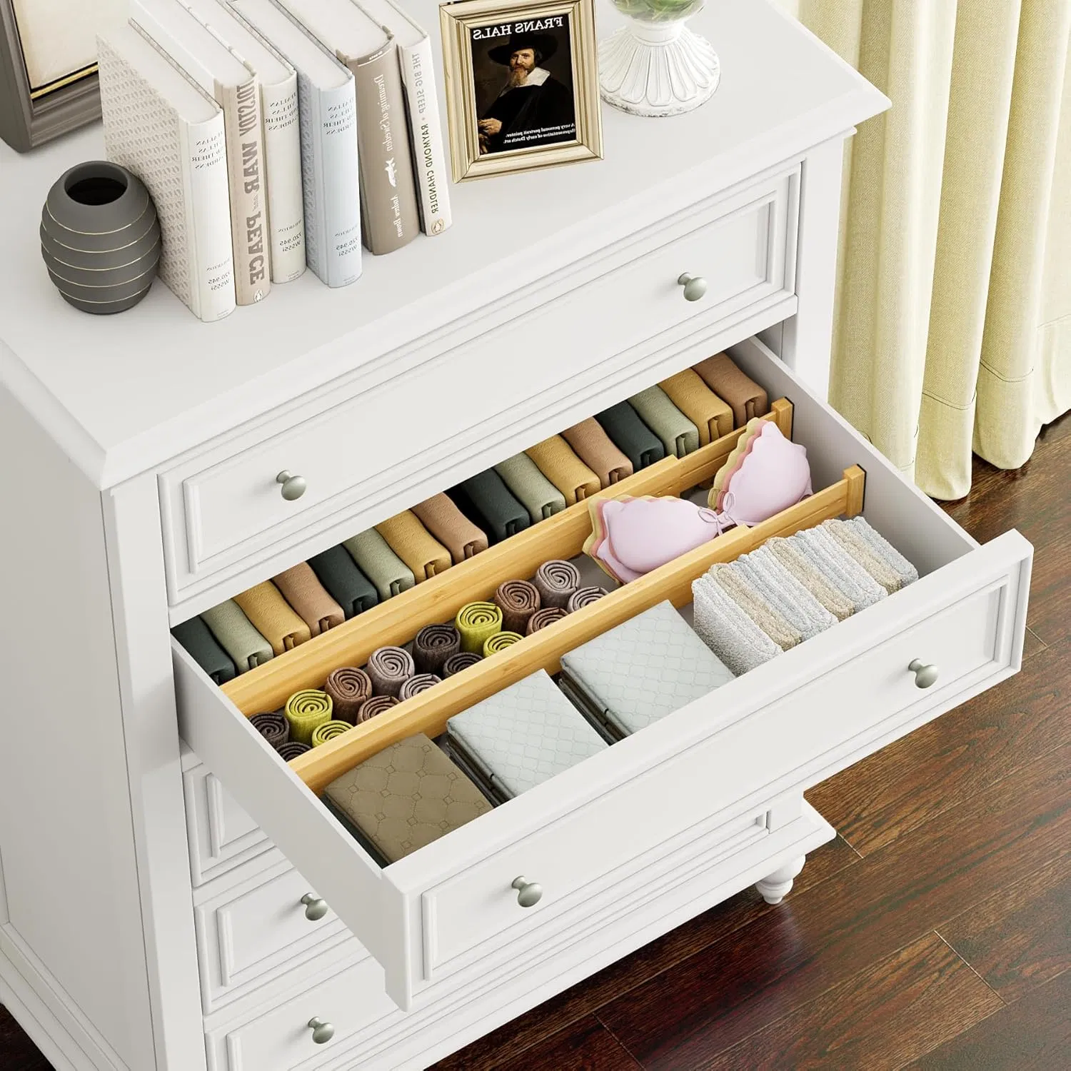 Bamboo Made Adjustable Length Drawer Sorting Divider