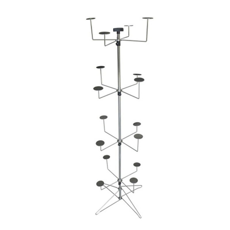 Wholesale Metal Chrome Hat Display Rack for Shop
