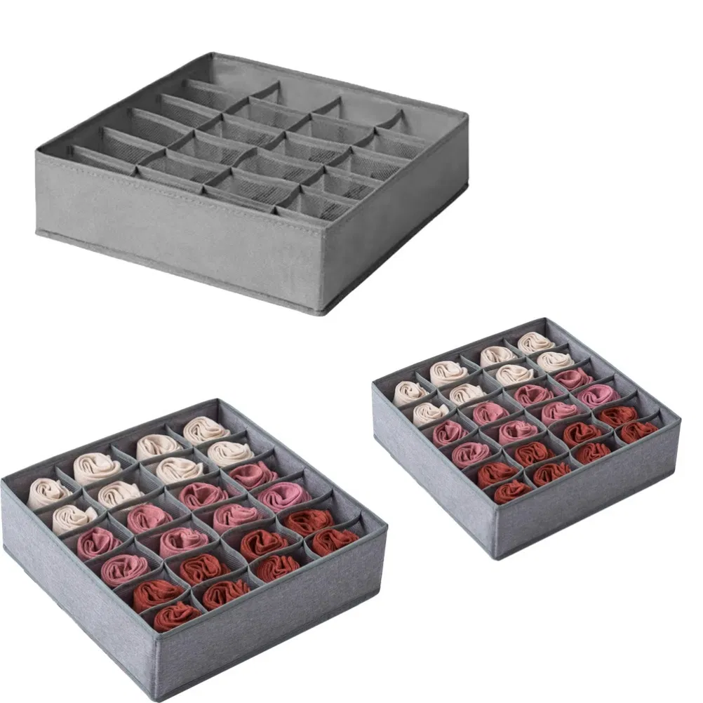 Multipurpose Simple Underwear Drawer Organizer Divider with 24 Grids for Apartment