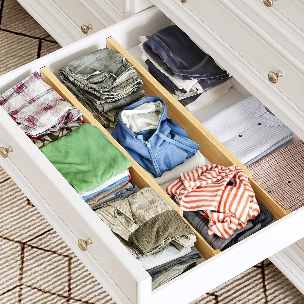 Bamboo Made Adjustable Length Drawer Sorting Divider