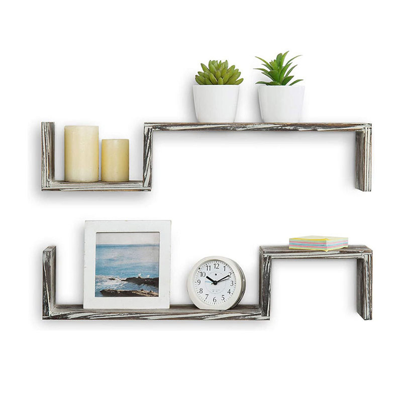 Wooden Craft Irregular Shape Wall Decoration Floating Frame Shelf