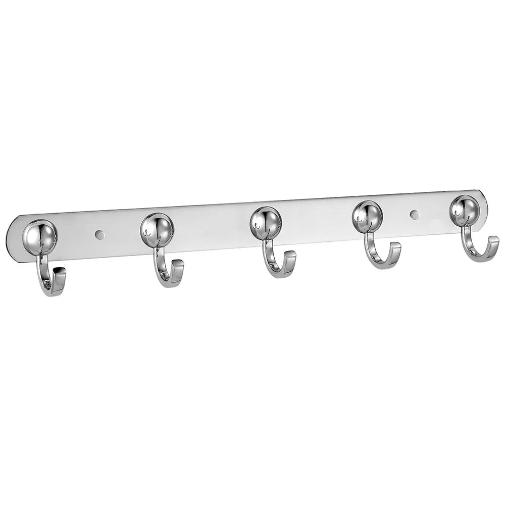 SUS304 Coat Towel Hook Rail Wall Mounted with 6 Hooks