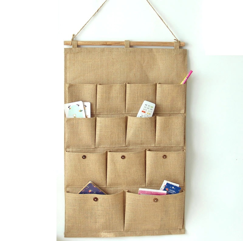 7 Pockets Door Closet Storage Case Canvas Fabric Hanging Wall Organizer