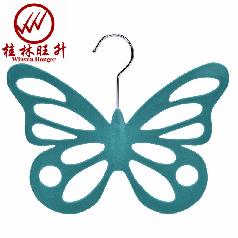 Wholesale Custom Colored Multifunctional Spce Saving Velvet Plastic Hanger for Scarf Tie Belt