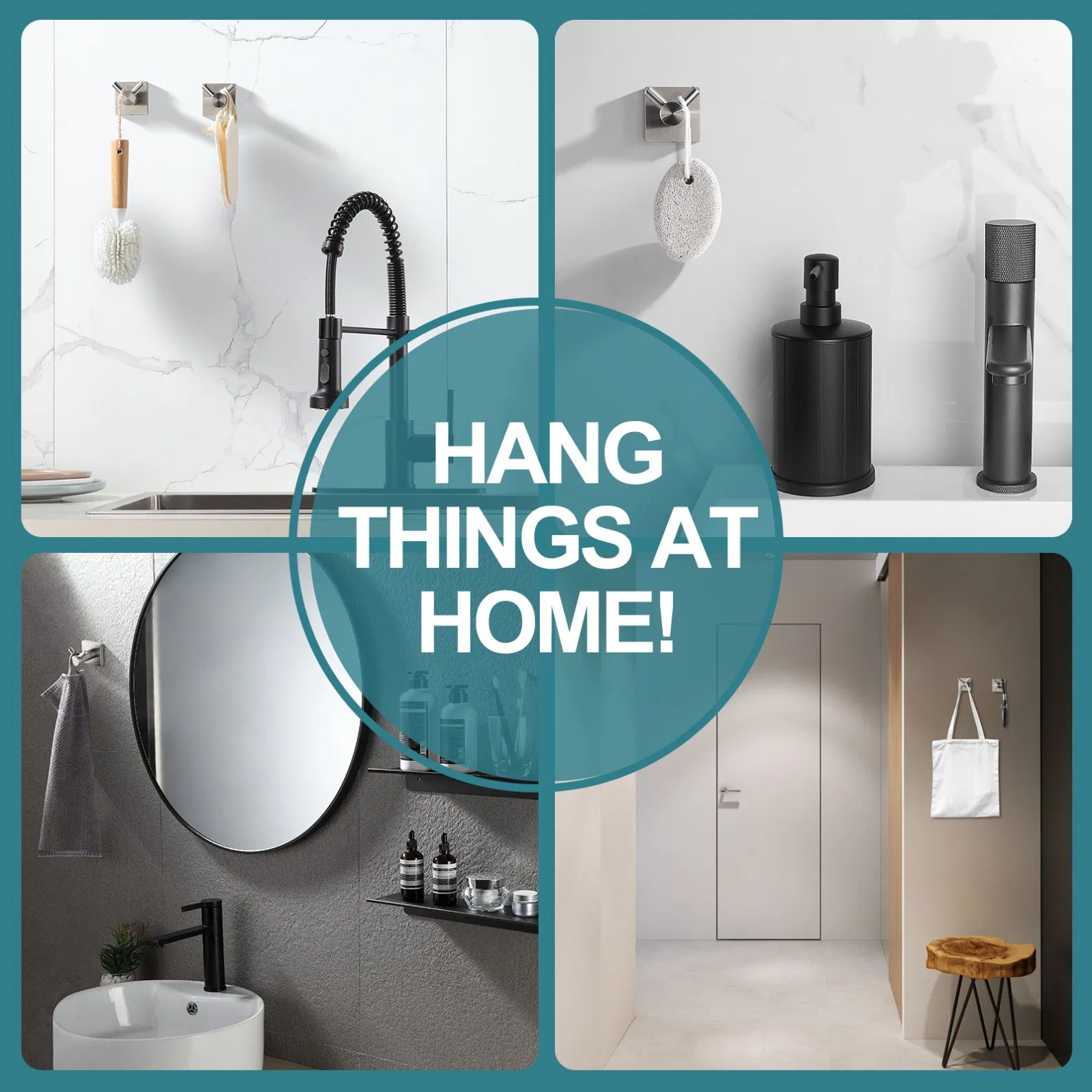 Hotel Brushed Nickel Wall Mounted Clothes Hook Stainless Steel Bathrobe Towel Hook