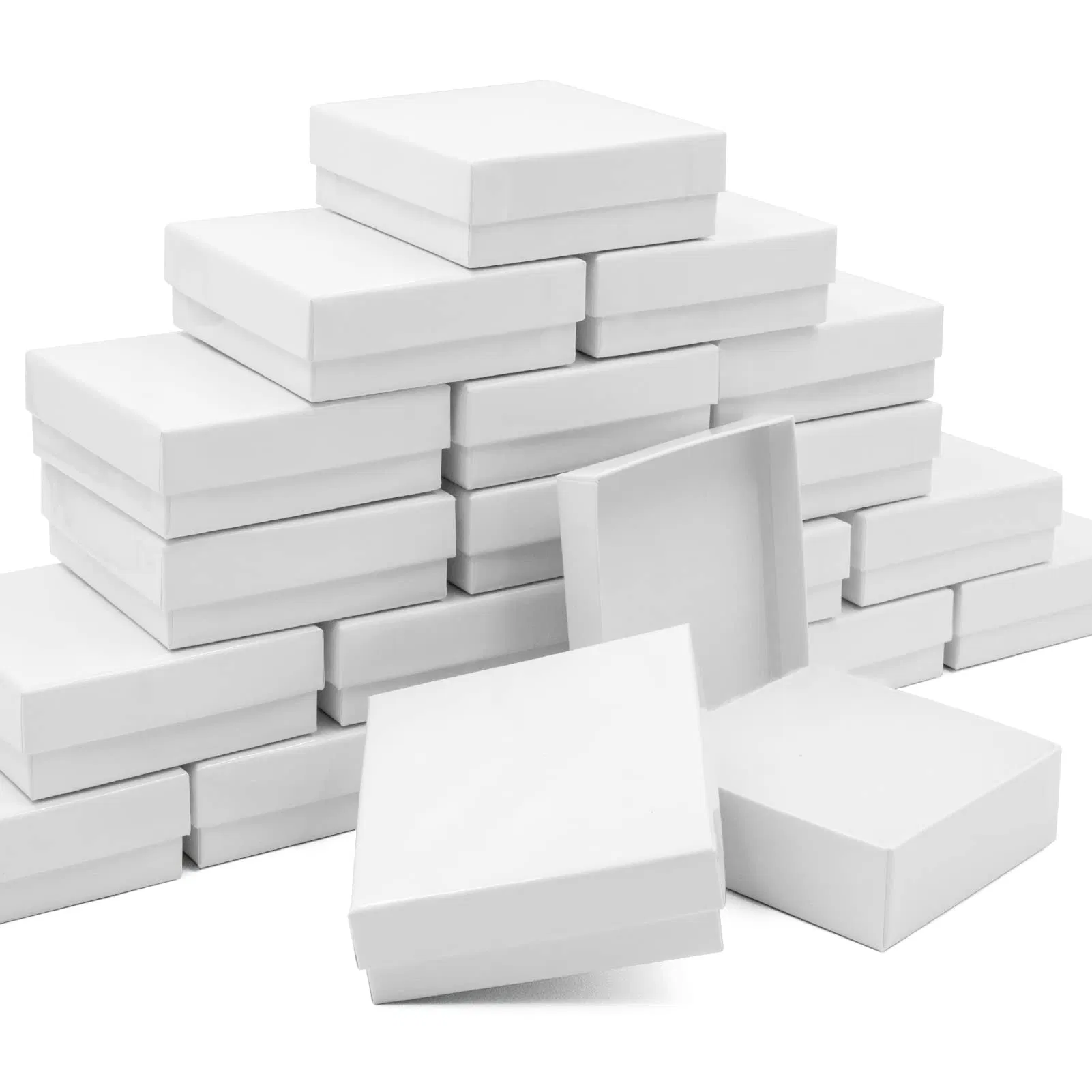 White Cardboard Jewelry Gift Boxes Ideal for Necklaces, Rings, Bracelets &amp; Earrings
