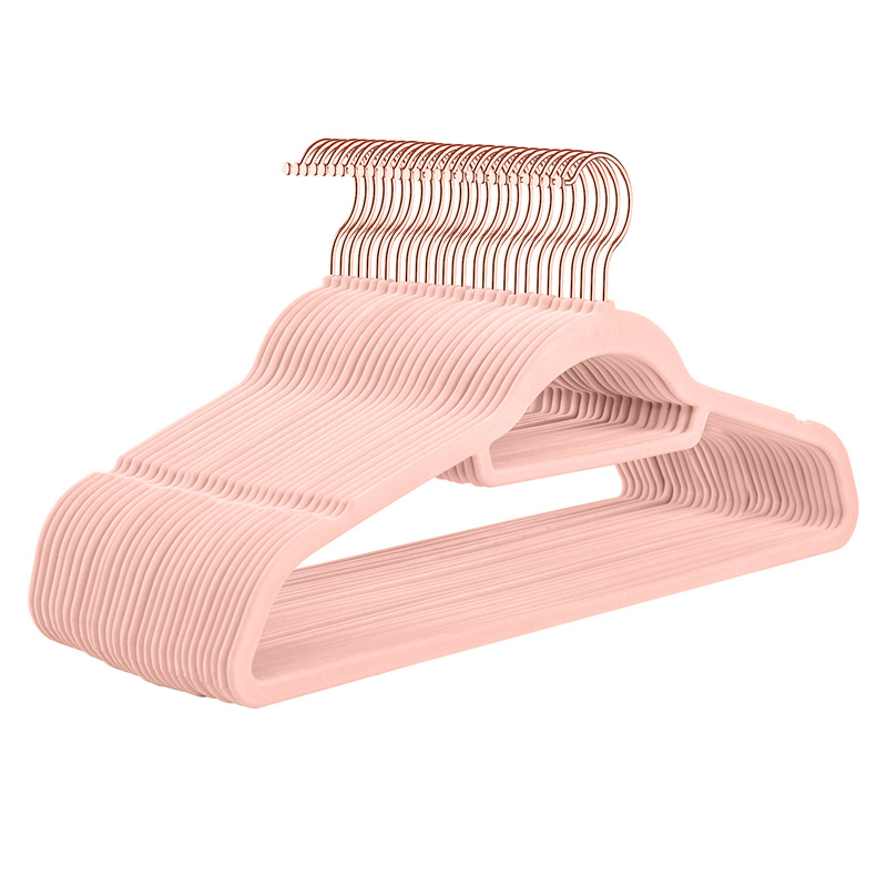 Best Selling OEM ODM Tie Belt Bar Non Slip Plastic Rack Velvet Cloth Hanger