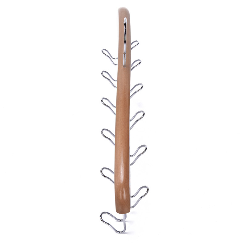 Space Saving Wooden Clothes Hanger with Metal Hooks Hanger for Tie Belts and Scarfs