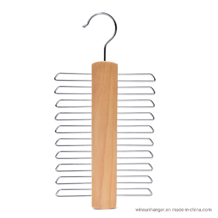Natural Wood Multifunctional Accessories Hangers for Ties and Belts