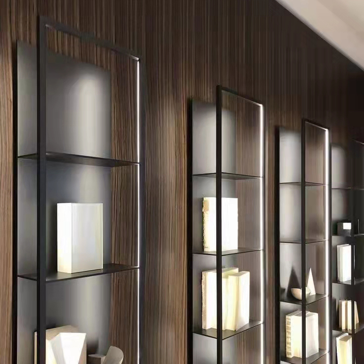 Wall Mount Floating Shelves Living Room 5 Tier Shelf with LED Lights