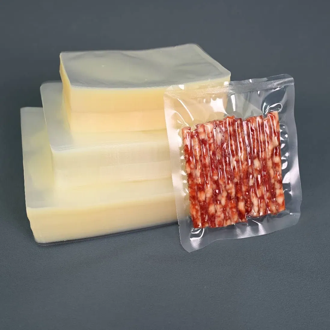 Plastic Hot Seal Food Packaging Vacuum Bags Three-Side Seal Bags Leakproof Zip Lock Fresh-Keeping Mylar Bags for Meat Seafood Freezer Storage Bag Sealer