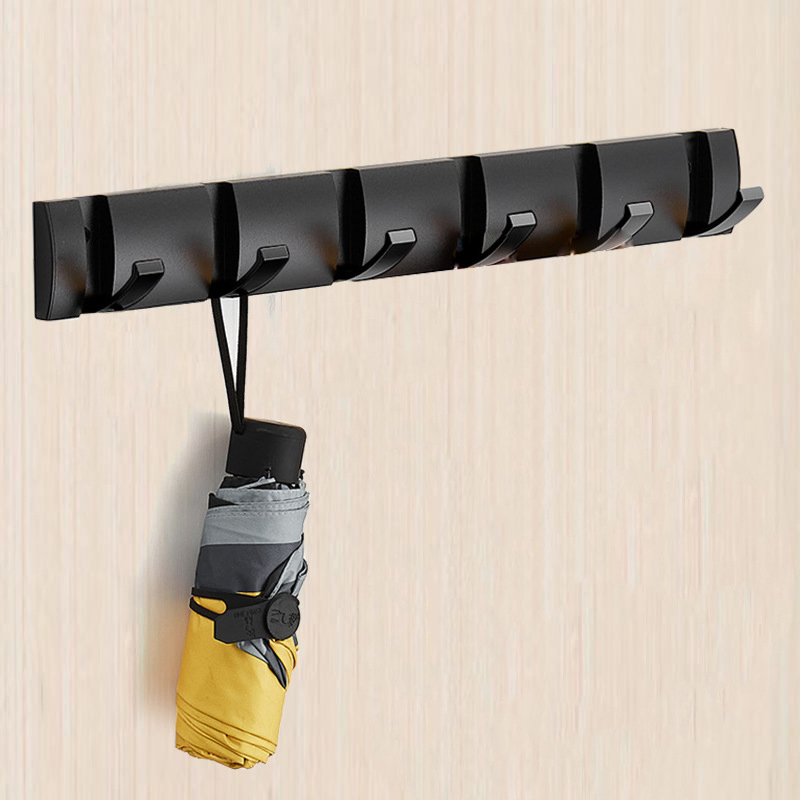 Self Adhesive Stainless Wall Mounted Hanger 6 Hooks Sticker and Loop Hook Lock Mortise Metal Door Lock for Security Bathroom Accessory Set