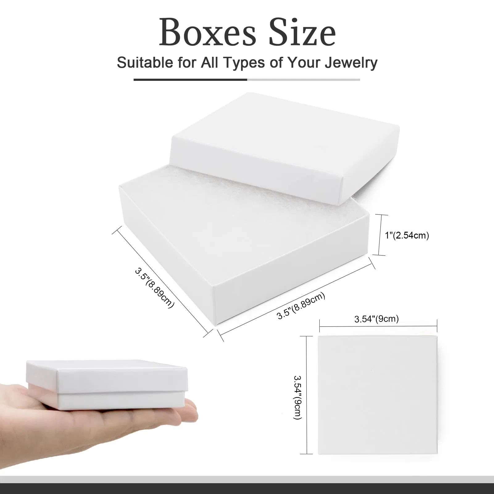 White Cardboard Jewelry Gift Boxes Ideal for Necklaces, Rings, Bracelets &amp; Earrings