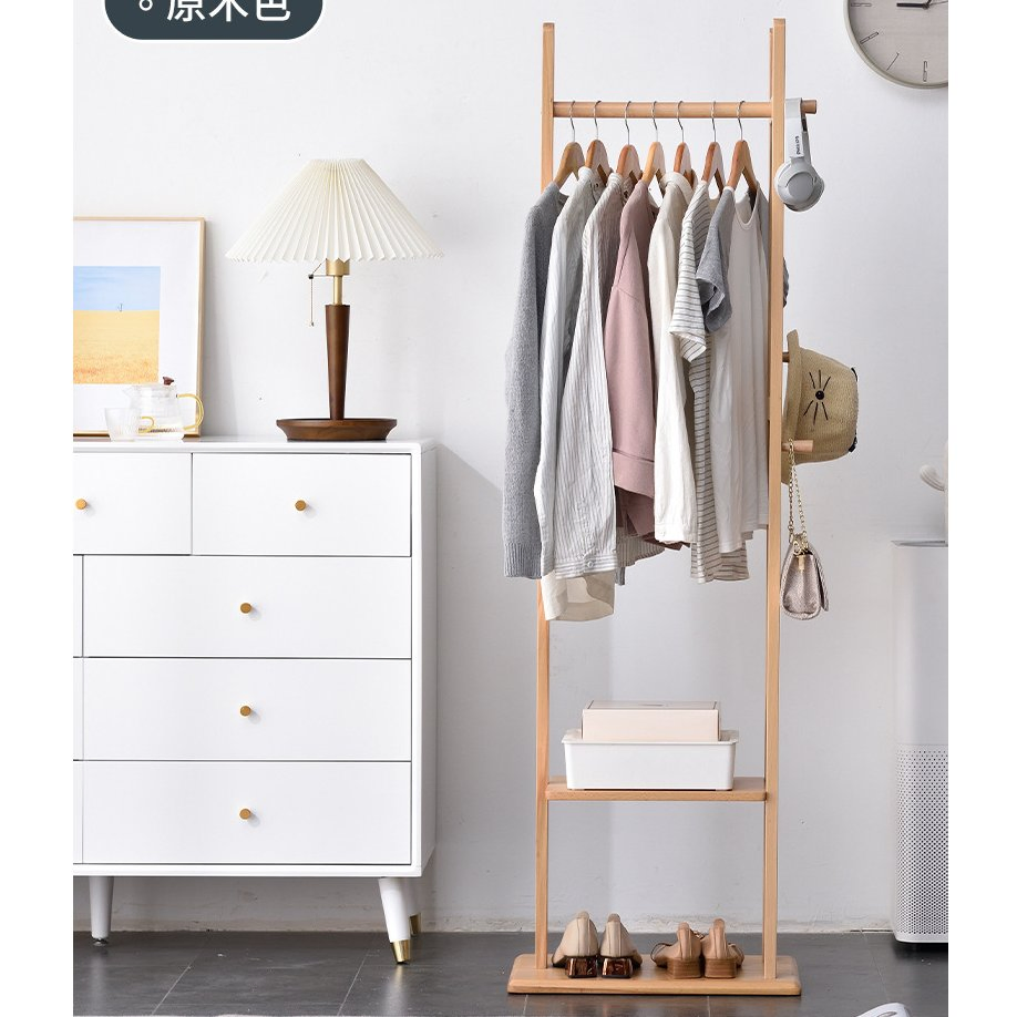 Solid Wood Hanger Multi-Functional Large Storage Space Coat and Hat Rack