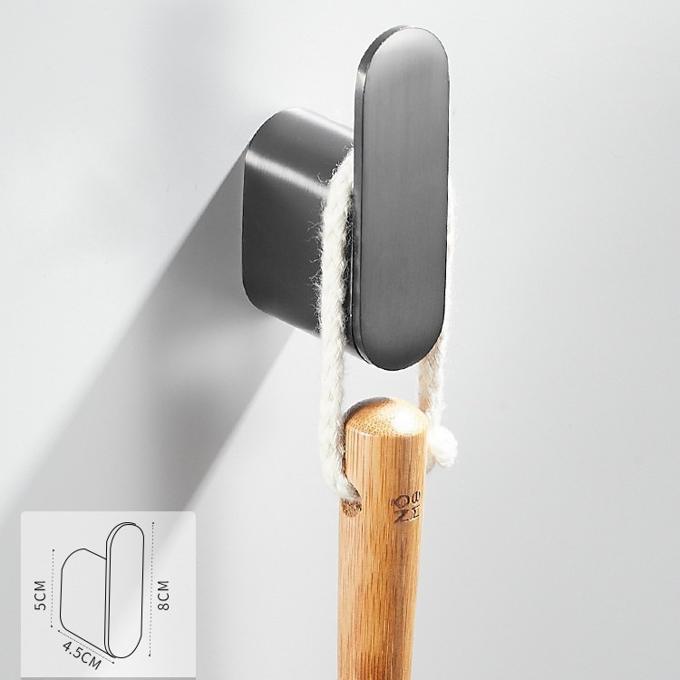 Stylish Gun Grey Zinc Alloy Wall Mounted Robe Hook for Bathroom