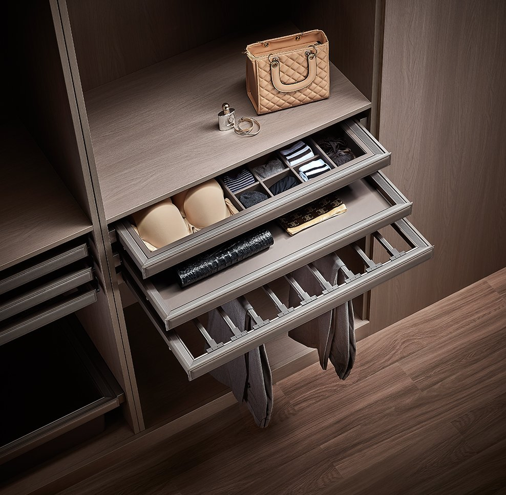 Metal Pull-out Wardrobe Basket - Heavy Duty Closet Organizer with Slide-out Rails