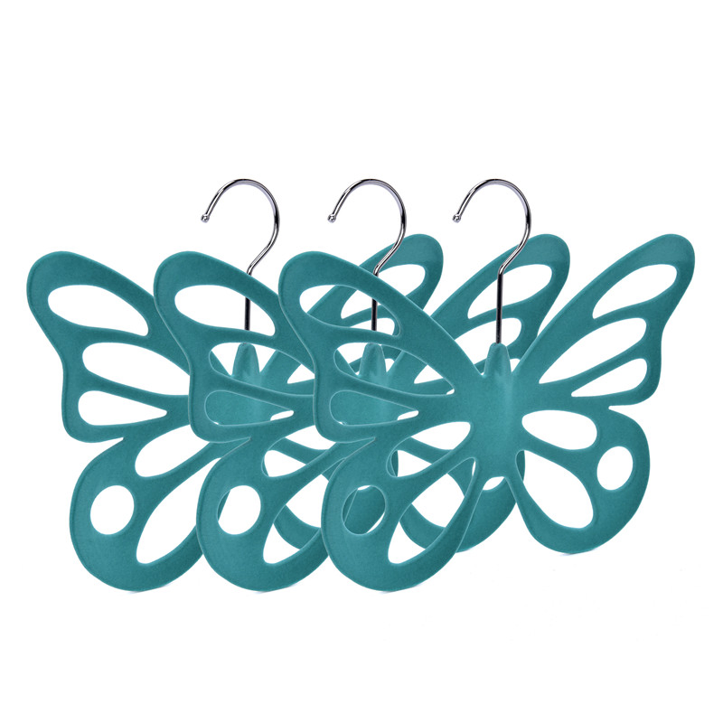 Wholesale Custom Colored Multifunctional Spce Saving Velvet Plastic Hanger for Scarf Tie Belt