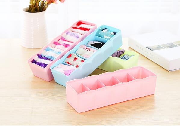 5 Cells Plastic Dividers of Drawer for Underwear, Office, Bathroom &amp; Crafts
