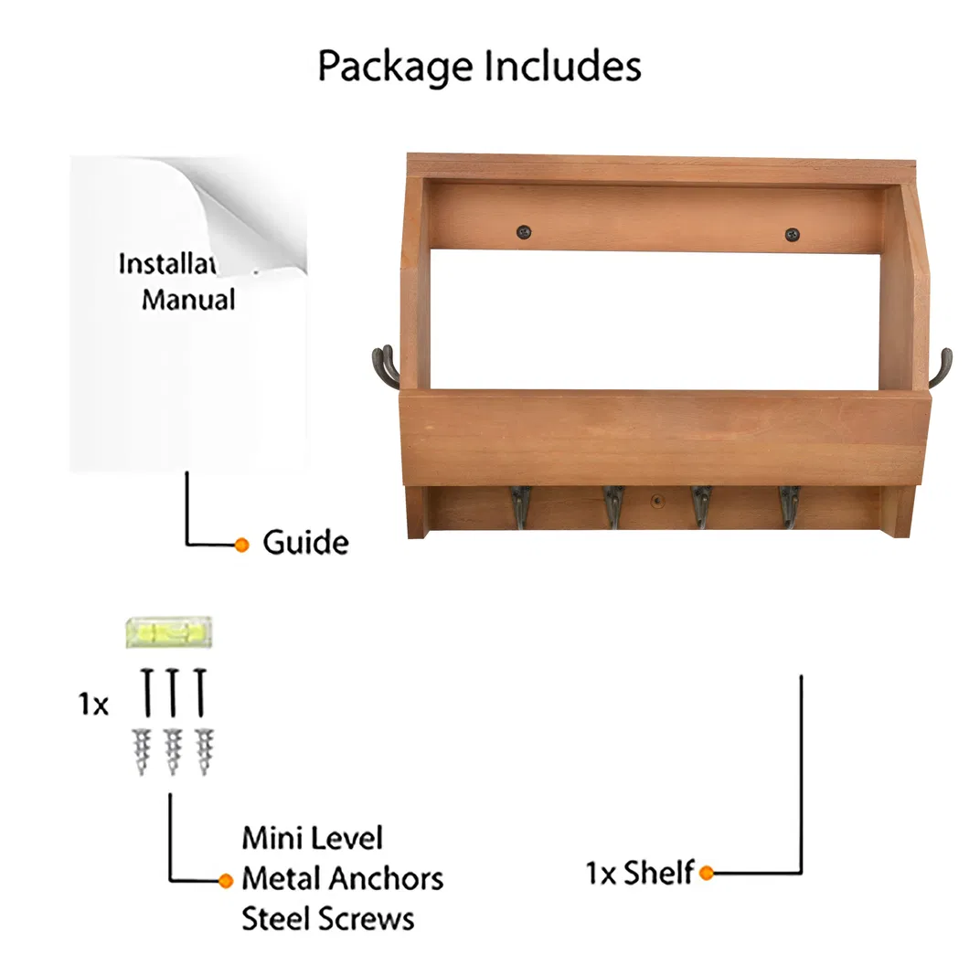 Wall Mounted Wooden Hanging Coat Hooks 3