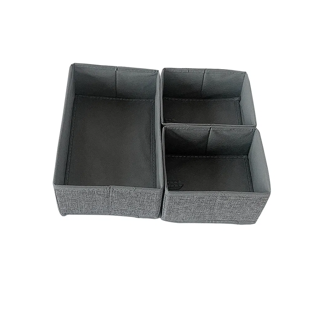 3PCS/Set Foldable Non-Woven Fabric Home Storage Box Drawer Type Organizer for Bra and Underwear Wardrobe Storage Bin