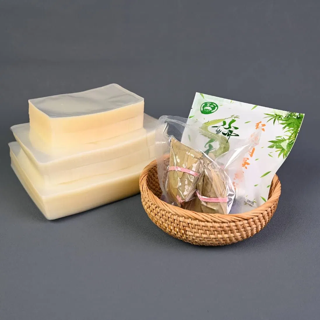 Plastic Hot Seal Food Packaging Vacuum Bags Three-Side Seal Bags Leakproof Zip Lock Fresh-Keeping Mylar Bags for Meat Seafood Freezer Storage Bag Sealer