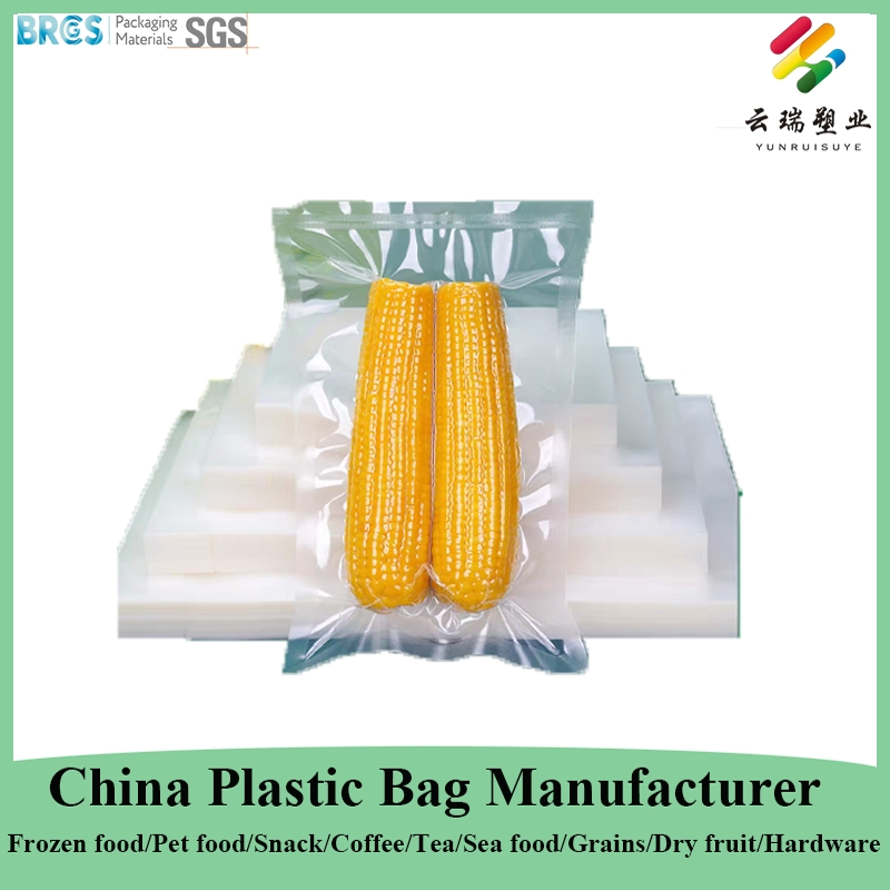 China Plastic Food Packaging Manufacturer Nylon Transparent Resealable Sous Vide Laminated Seafood Meat Frozen Fresh Food Vacuum Seal Sealer Storage Bag