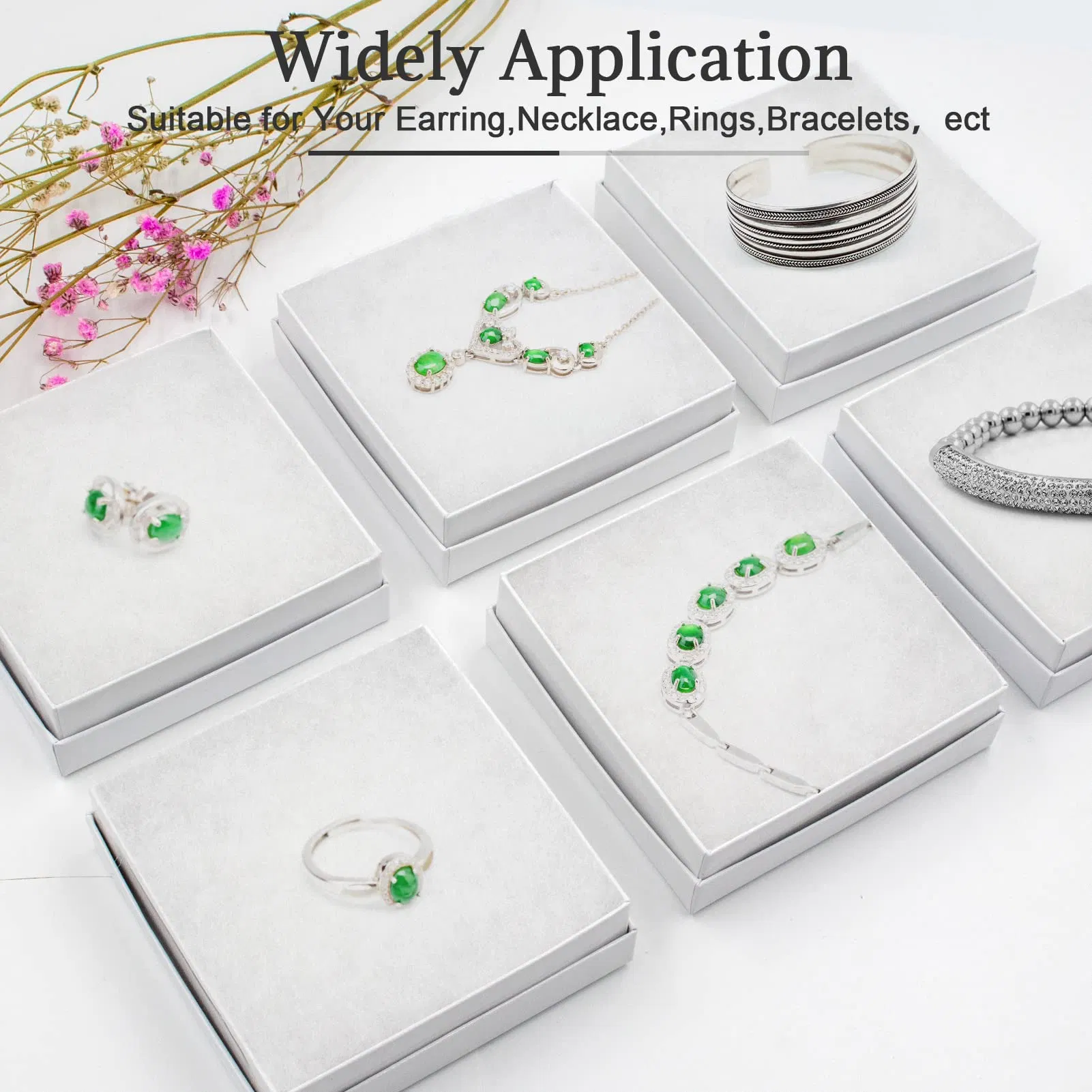 White Cardboard Jewelry Gift Boxes Ideal for Necklaces, Rings, Bracelets &amp; Earrings