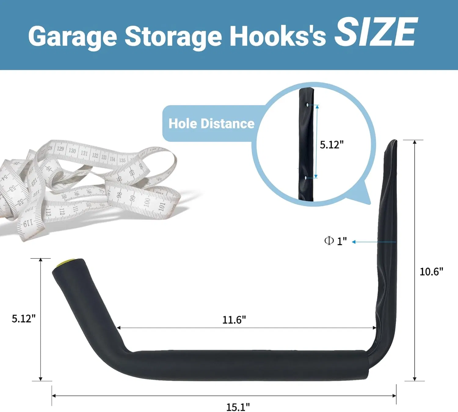 Heavy Duty Large Tool Hanger, Wall Mounted Garage Storage Hooks