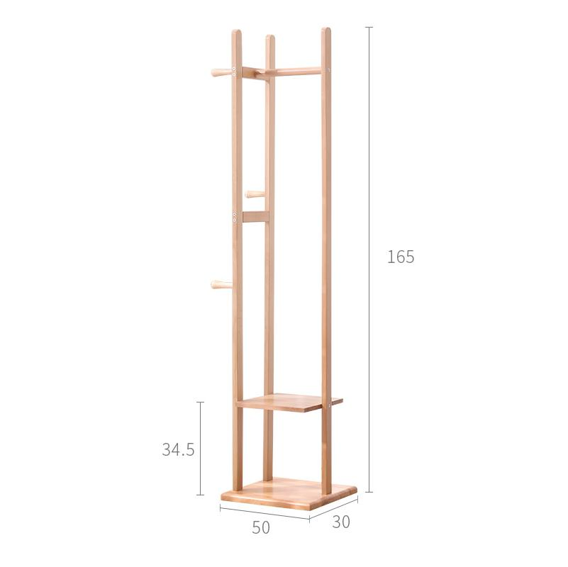 Solid Wood Hanger Multi-Functional Large Storage Space Coat and Hat Rack