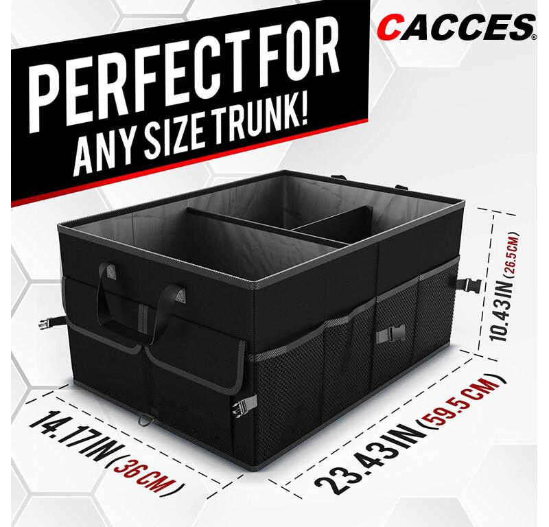 Car Boot Storage Organizer Boot Storage Box Heavy Duty Collapsible Multi Compartment Trunk Storage Organiser Waterproof Portable Trunk Organiser for Cars